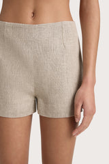 Lila Mini Short Oatmeal - Final Sale