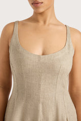 Sanne Midi Dress Oatmeal - Final Sale