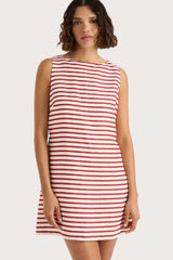 Kelly Mini Dress Breton Stripe Red - Final Sale