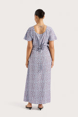 Aurelia Midi Dress Amaryllis Floral Blue - Final Sale