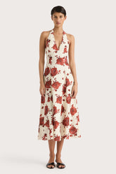 Marais Midi Dress Cecile Floral Garnet - Final Sale