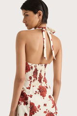 Marais Midi Dress Cecile Floral Garnet - Final Sale