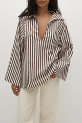 Gaia Top Norway Stripe Espresso - Final Sale