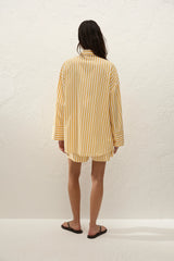 Clemente Shirt Orozco Stripe Mustard - Final Sale