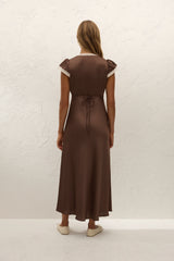 Elvira Midi Dress Chocolate Lace