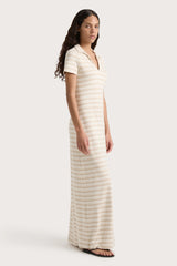 Tiesse Maxi Dress Cream Stripe - Final Sale