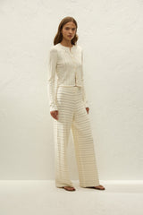 Tanya Pant Ida Pointelle Vintage White