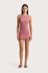 Maceio Mini Dress Vermillion Stripe - Final Sale