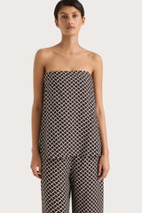 Ninette Strapless Top Espresso Geo - Final Sale