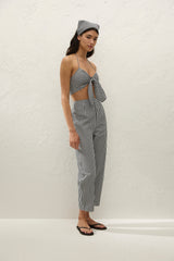 Claudine Pant Black Textured Gingham - Final Sale