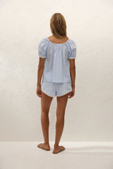 Lonny Short Paloma Check Light Blue White