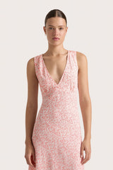 Jardin Midi Dress Calla Vermillion - Final Sale