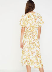 Goldie Floral Off White Rafa Midi Dress - Final Sale