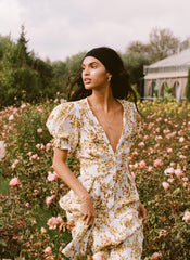 Goldie Floral Off White Rafa Midi Dress - Final Sale