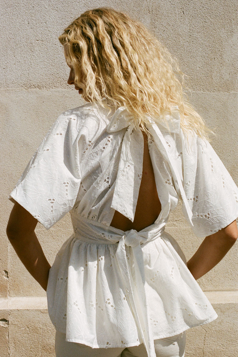 Vilde Top Birgitta Broderie Anglaise White - Final Sale