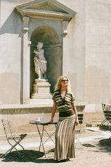 Citara Skirt Espresso Pine Stripe - Final Sale