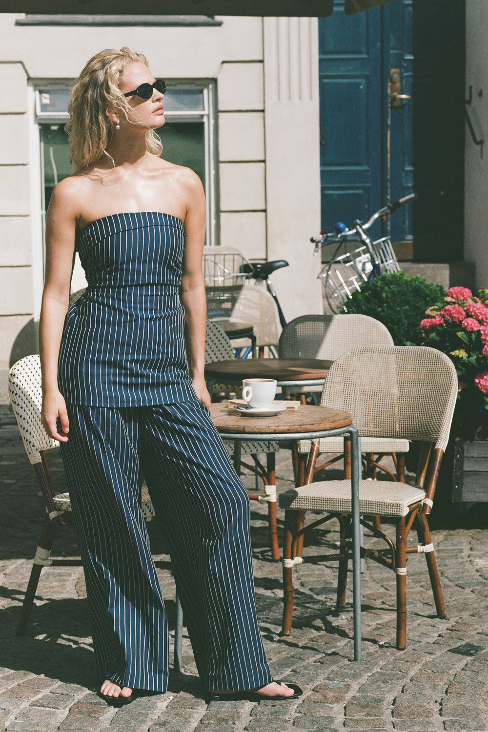 Lalia Trouser Chevron Stripe Vintage Navy - Final Sale