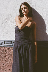 Lia Maxi Dress Valentina Broderie Black - Final Sale