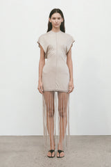 Ines Fringe Dress Oatmeal - Final Sale