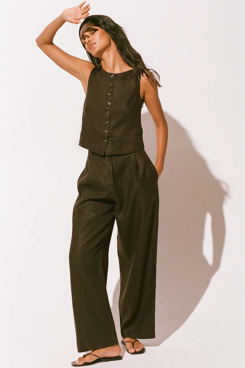 Stevie Trouser Coffee - Final Sale