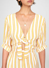 Azure Stripe Print Sun Matese Jumpsuit  - Final Sale