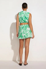 Dalaila Tie Top El Marsa Floral Print Green - Final Sale