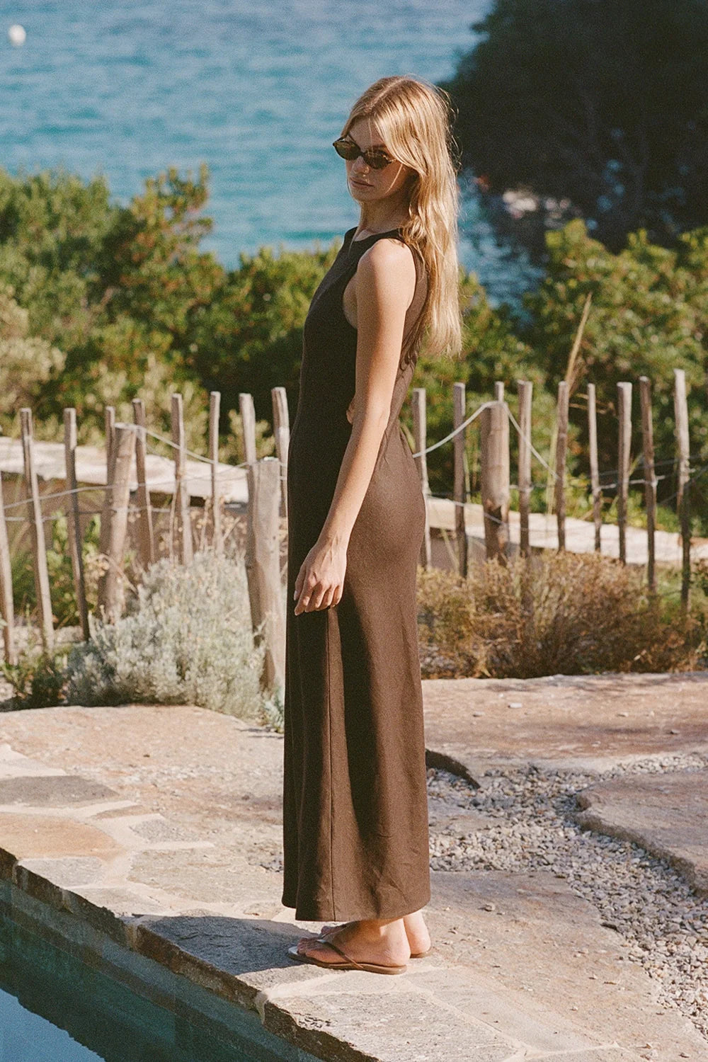 Lydie Maxi Dress Coffee - Final Sale