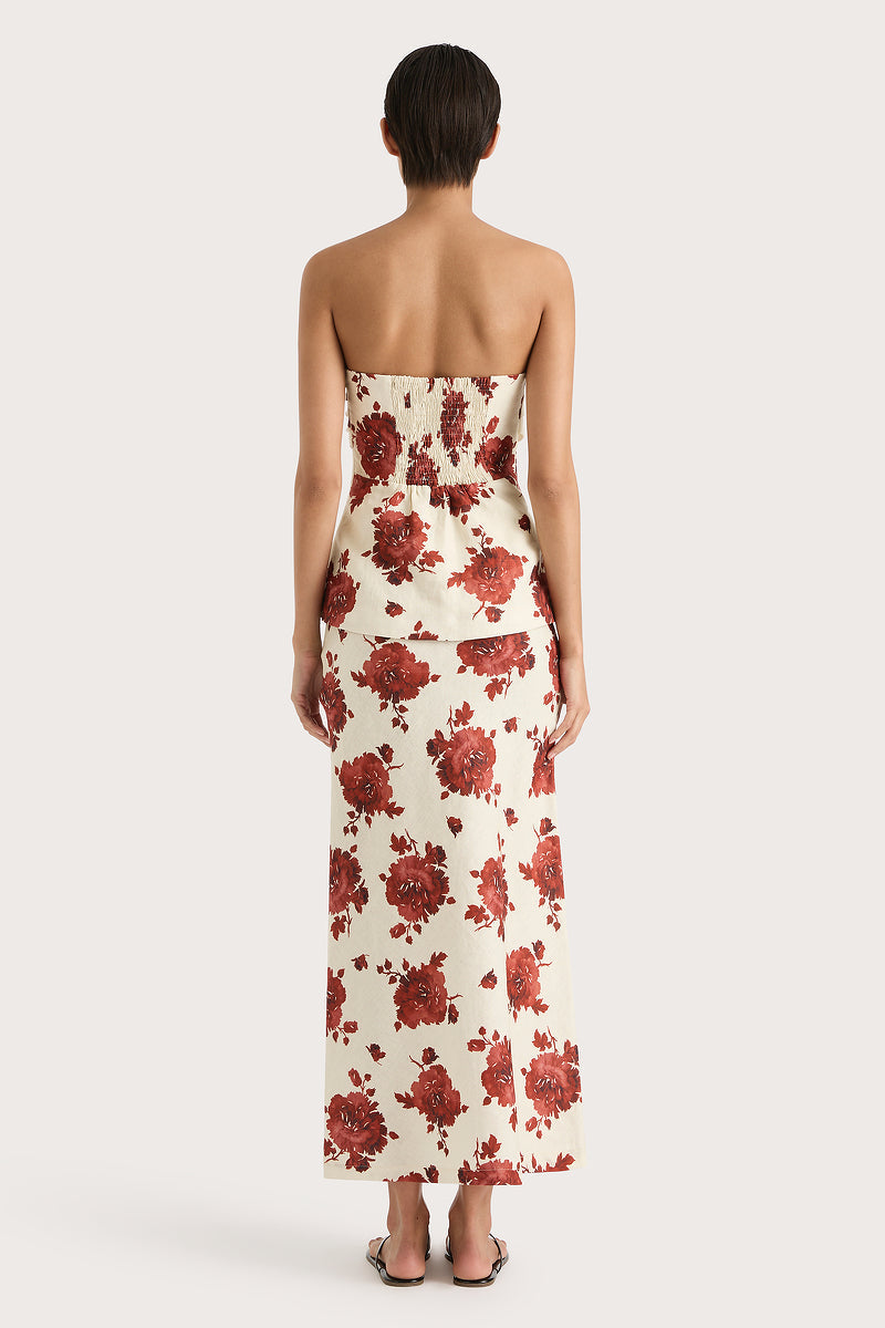 Alexa Top Cecile Floral Garnet - Final Sale