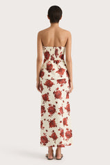 Elise Skirt Cecile Floral Garnet - Final Sale
