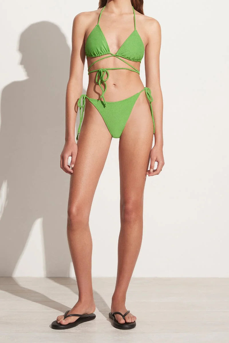 Marzia Bikini Top Kiwifruit Towelling - Final Sale