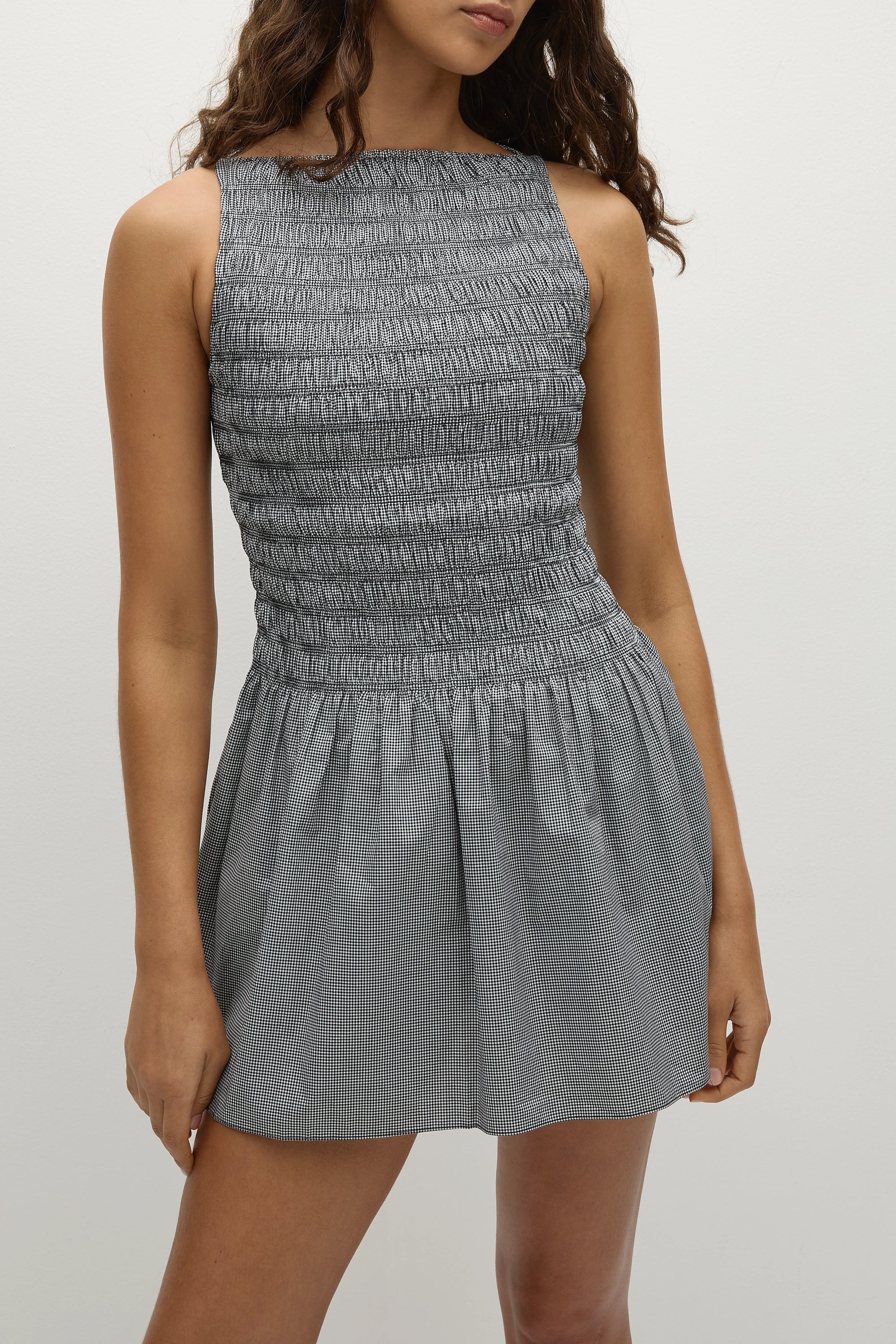 Noa Mini Dress Gingham Black - Final Sale