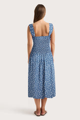 Yerres Midi Dress Floral Blue - Final Sale