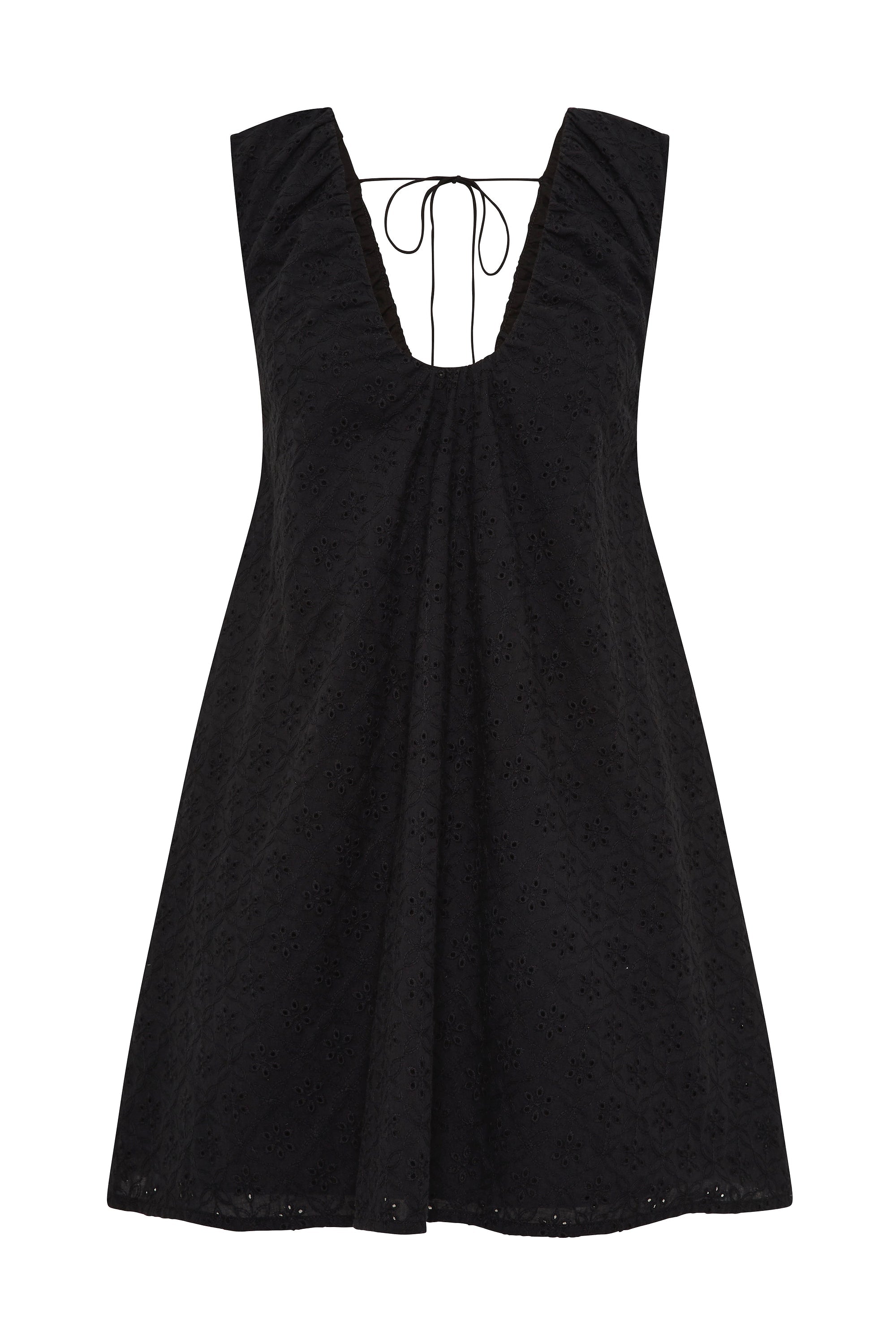 Juana Mini Dress Valentina Broderie Black - Final Sale