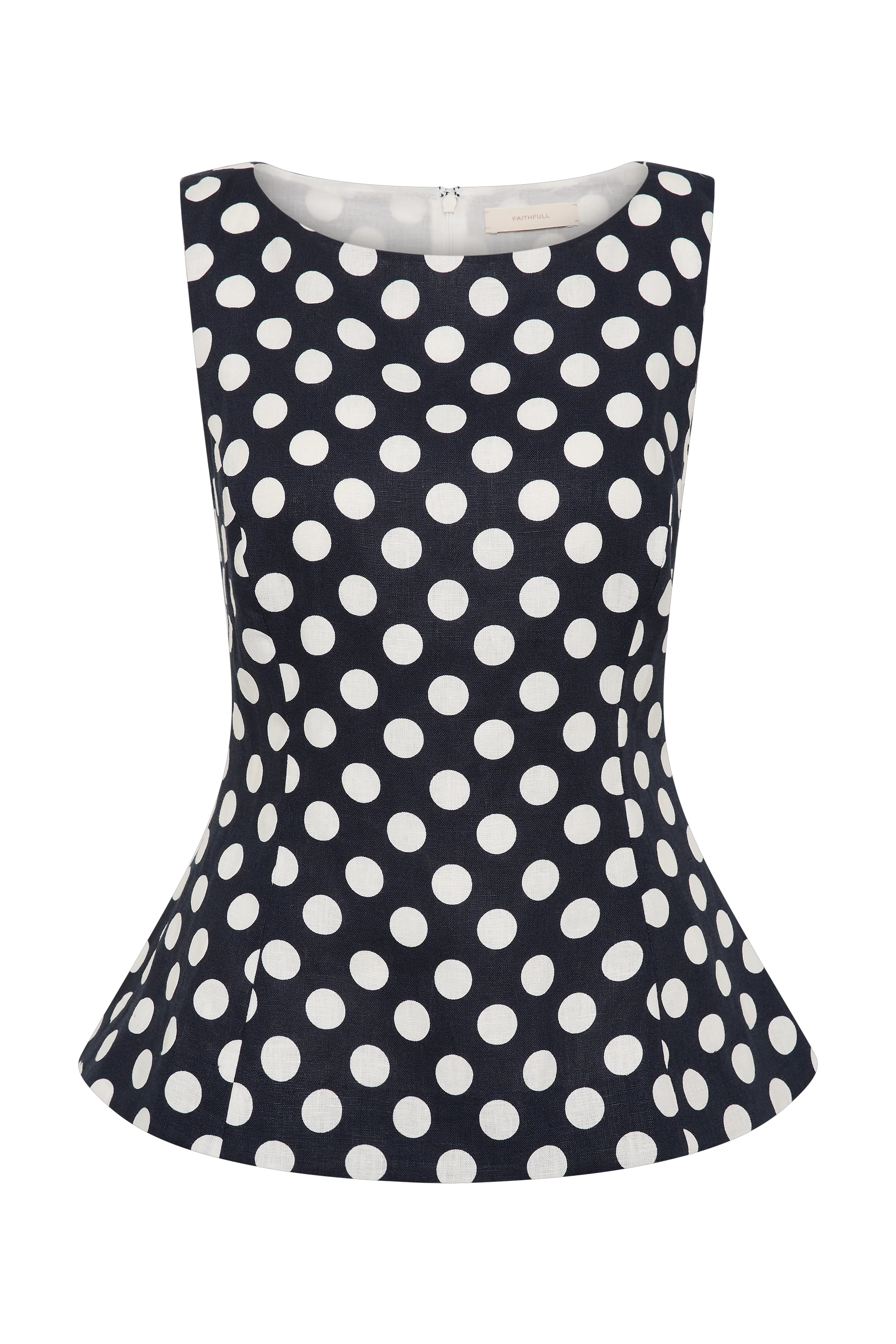 Ana Top Vintage Navy White Dot
