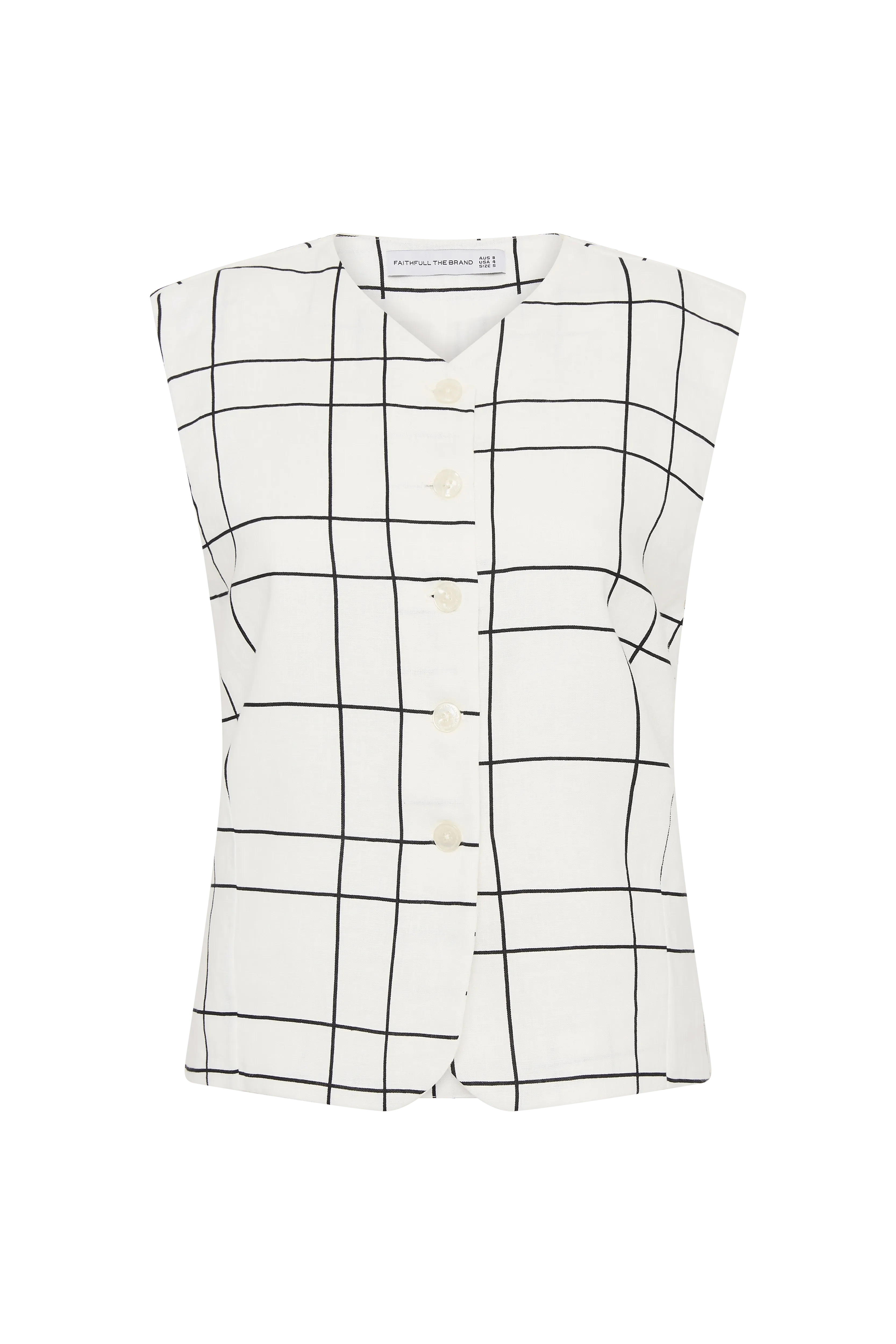 Genio Vest Letizia Check White - Final Sale