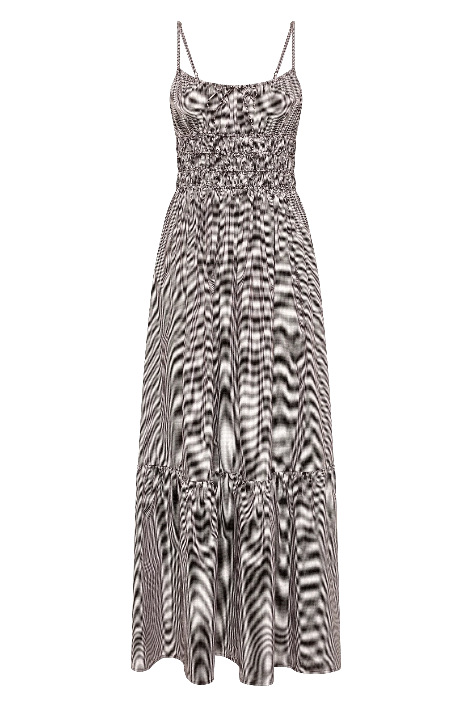 Sofie Maxi Dress Hanne Gingham Espresso - Final Sale