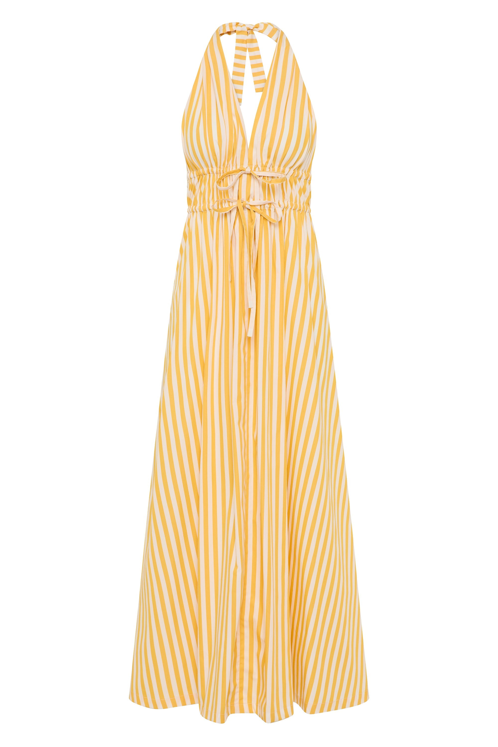 Ermita Midi Dress Orozco Stripe Mustard - Final Sale