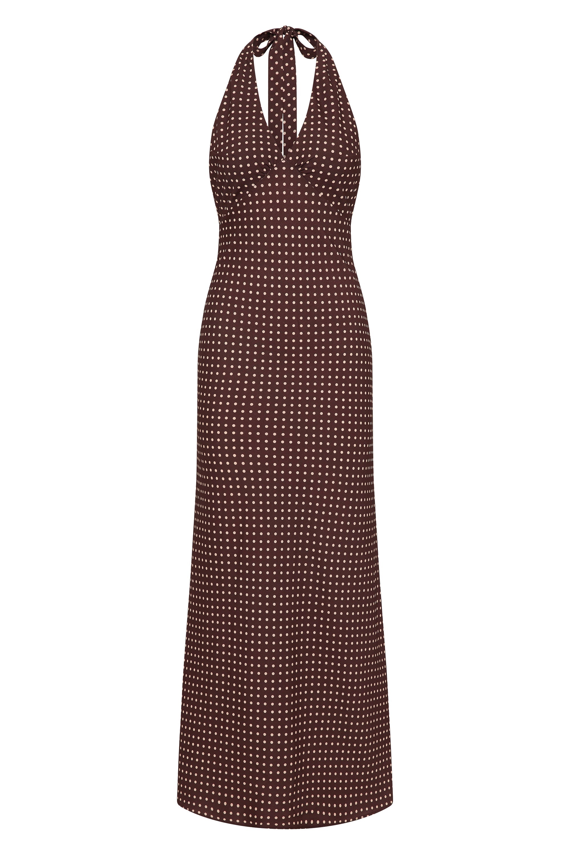 Rosa Maxi Dress Polkadot Chocolate Plum - Final Sale