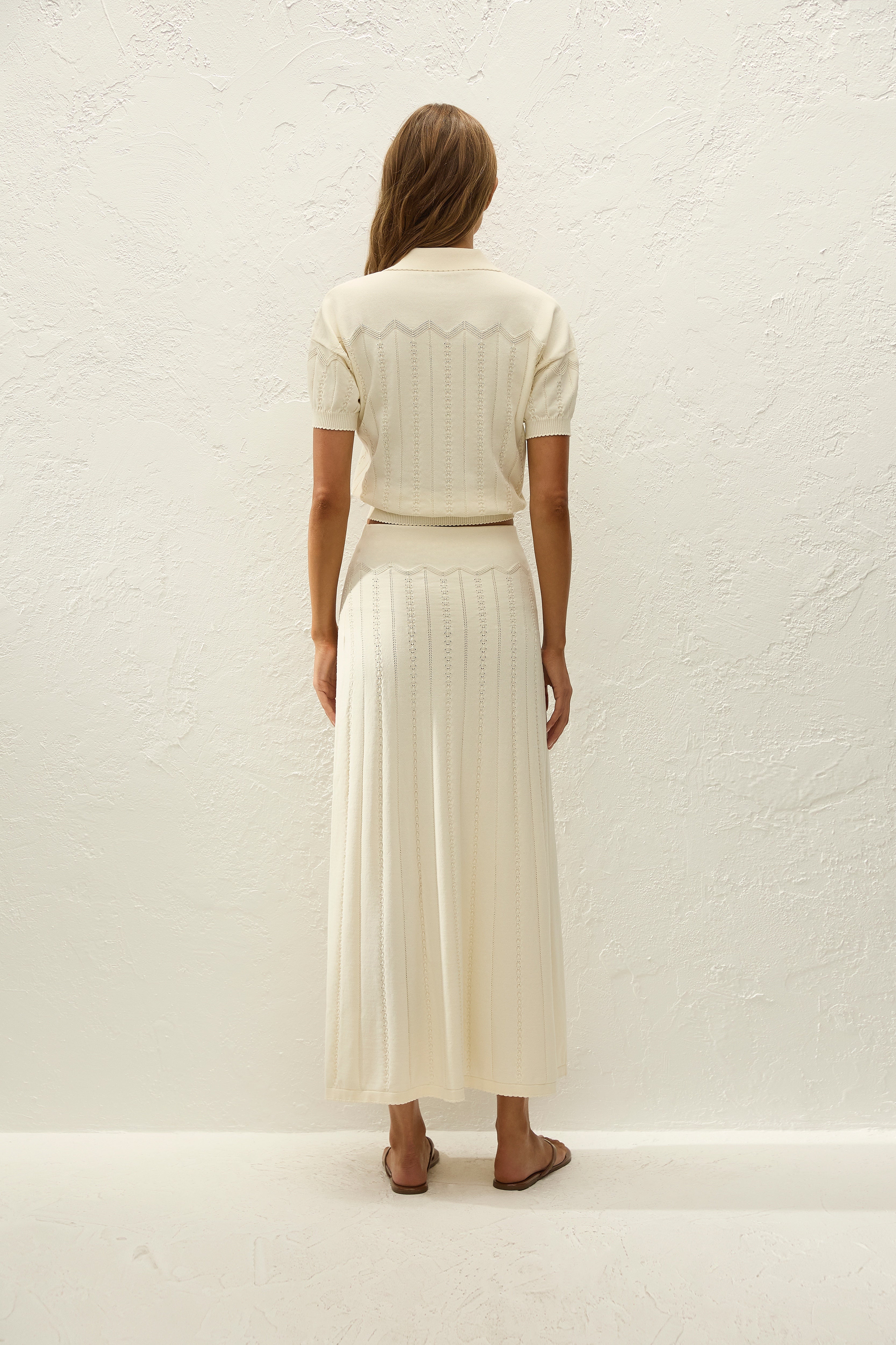 Acme Polo Shirt Maja Pointelle Vintage White