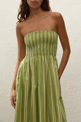 Jamie Midi Dress Ombre Stripe Juniper - Final Sale