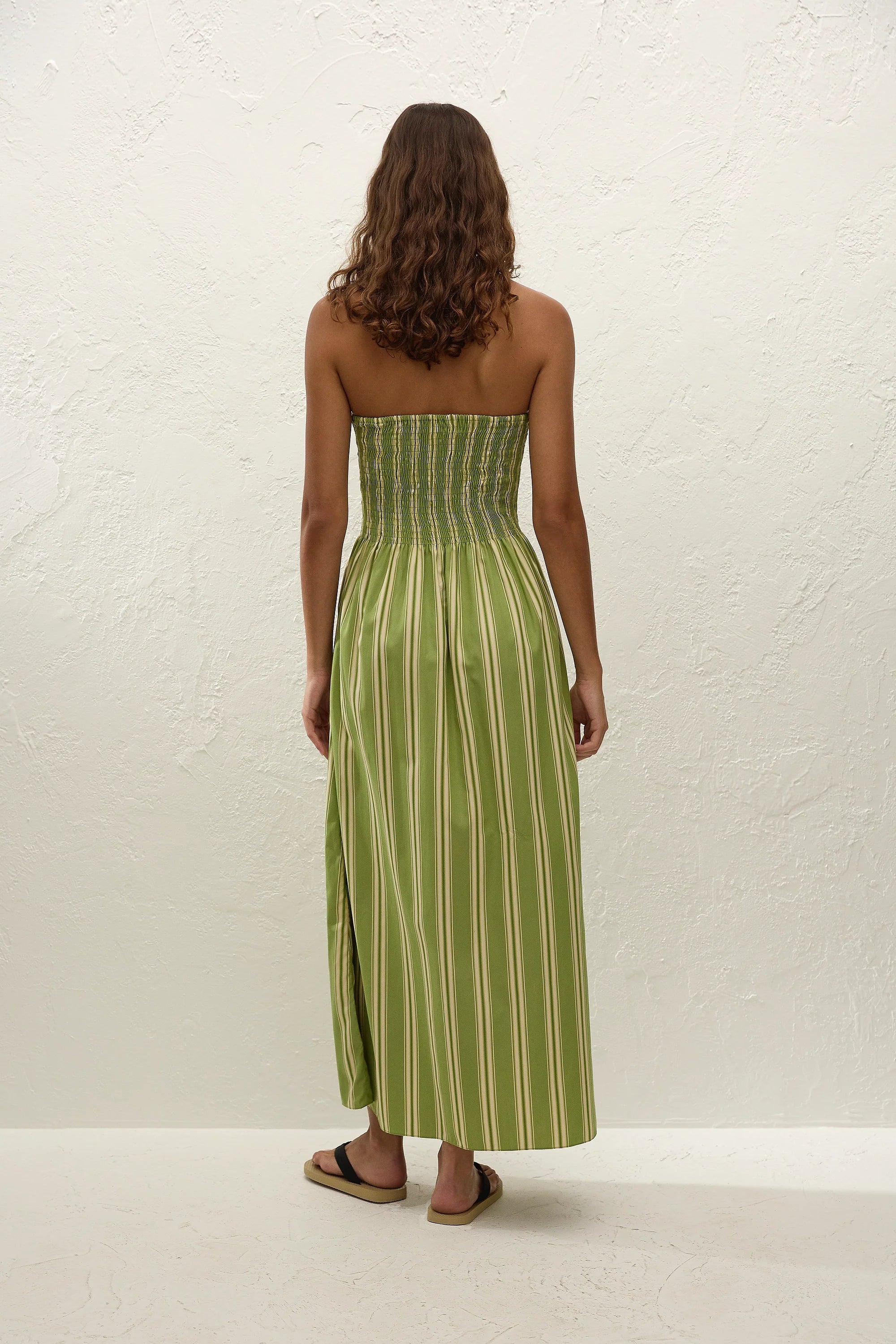 Jamie Midi Dress Ombre Stripe Juniper - Final Sale