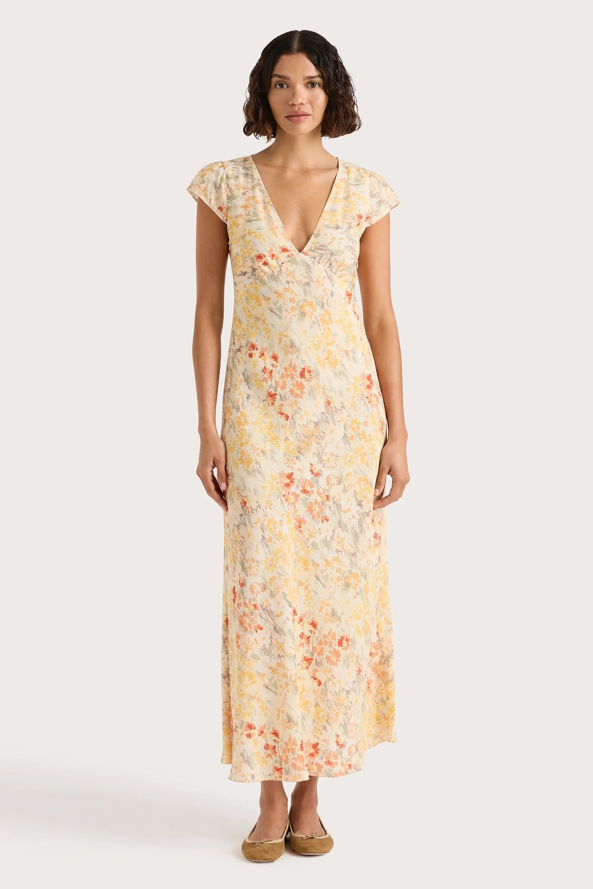 Esson Midi Dress Adeline Floral Yellow - Final Sale