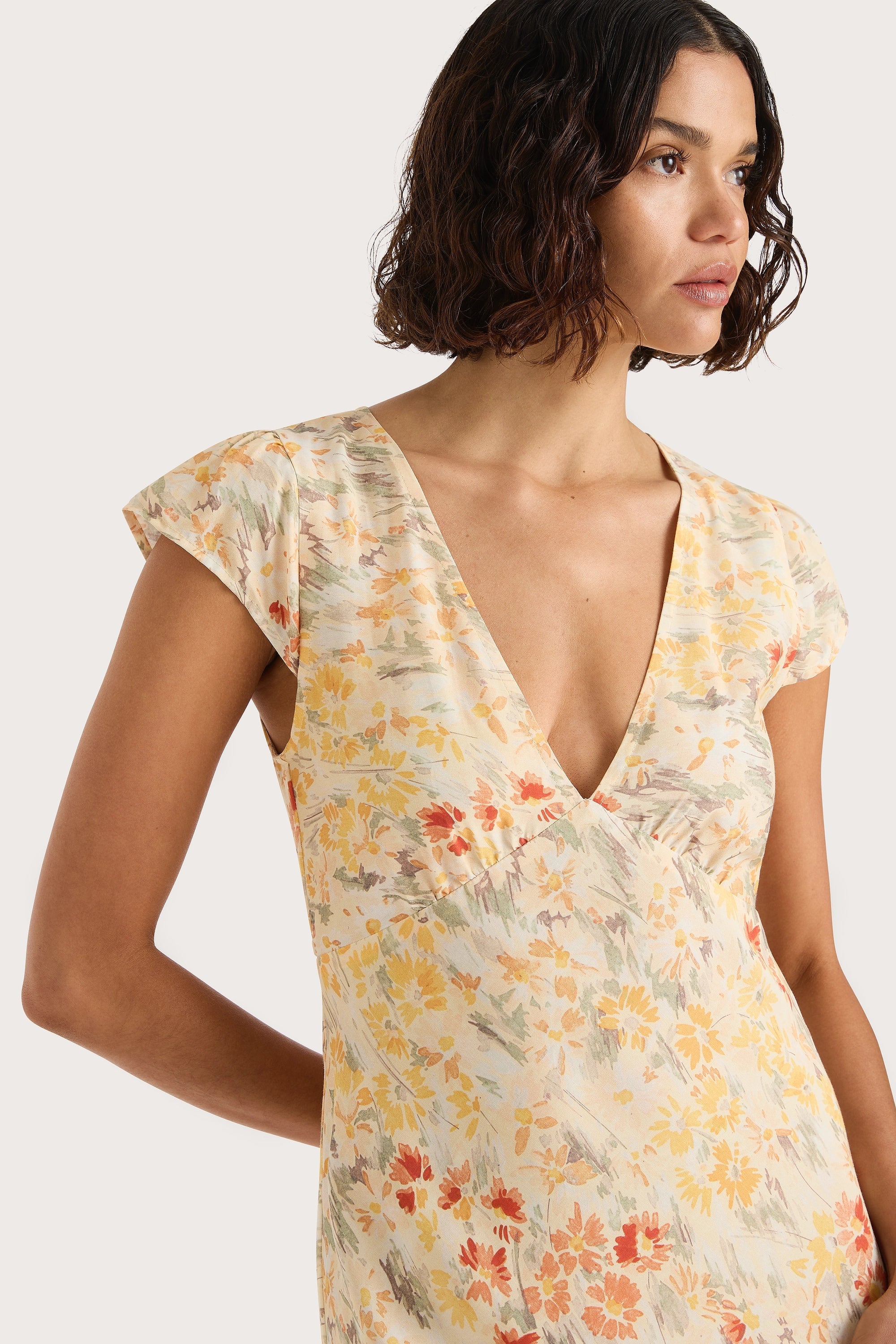 Esson Midi Dress Adeline Floral Yellow - Final Sale