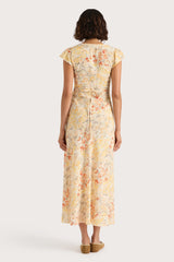 Esson Midi Dress Adeline Floral Yellow - Final Sale
