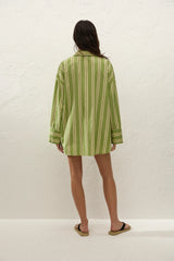 Clemente Shirt Ombre Stripe Juniper - Final Sale