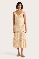 Yvonne Midi Dress Adeline Floral Yellow - Final Sale