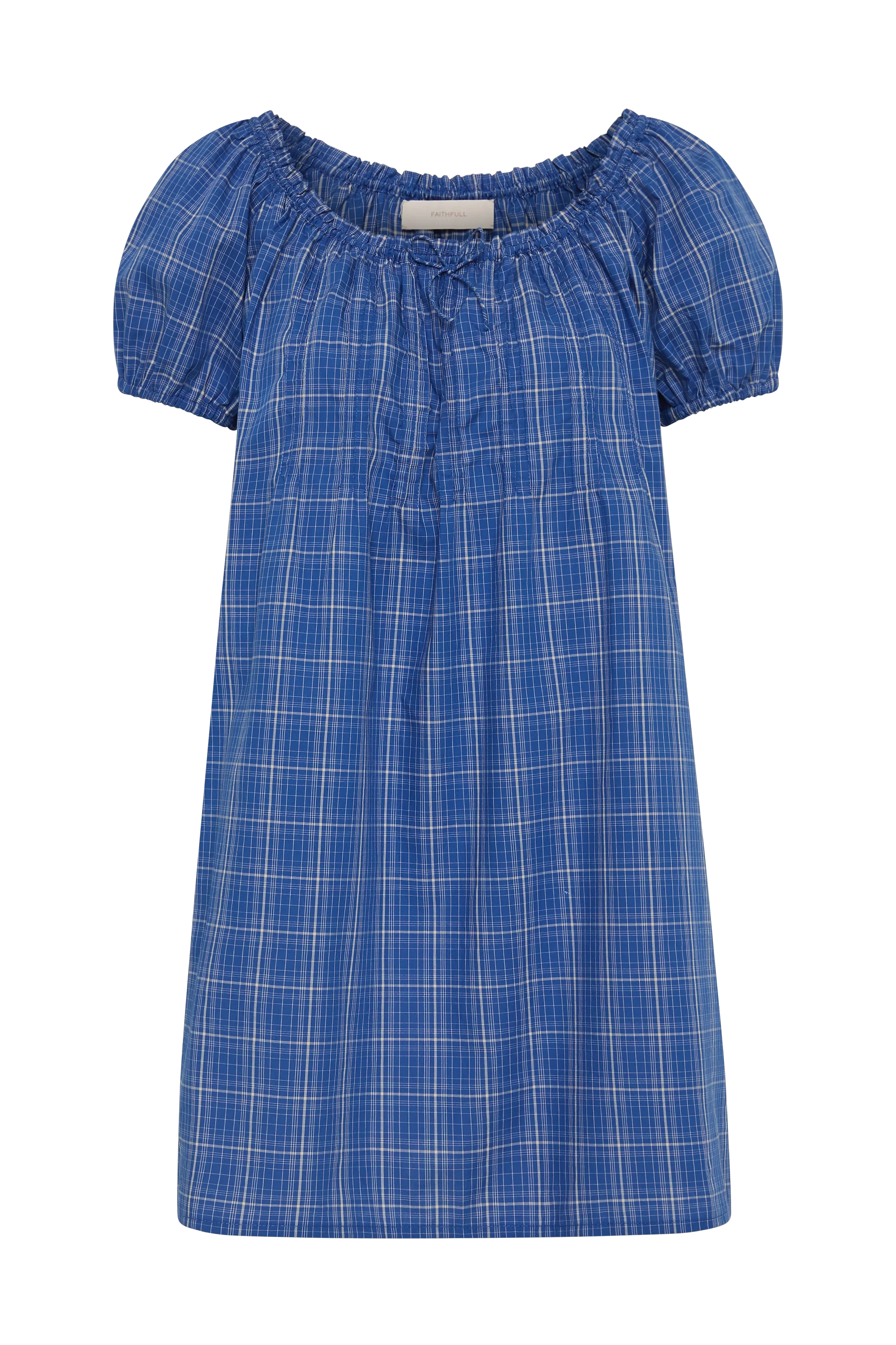 Costa Mini Dress Flor Check Cobalt