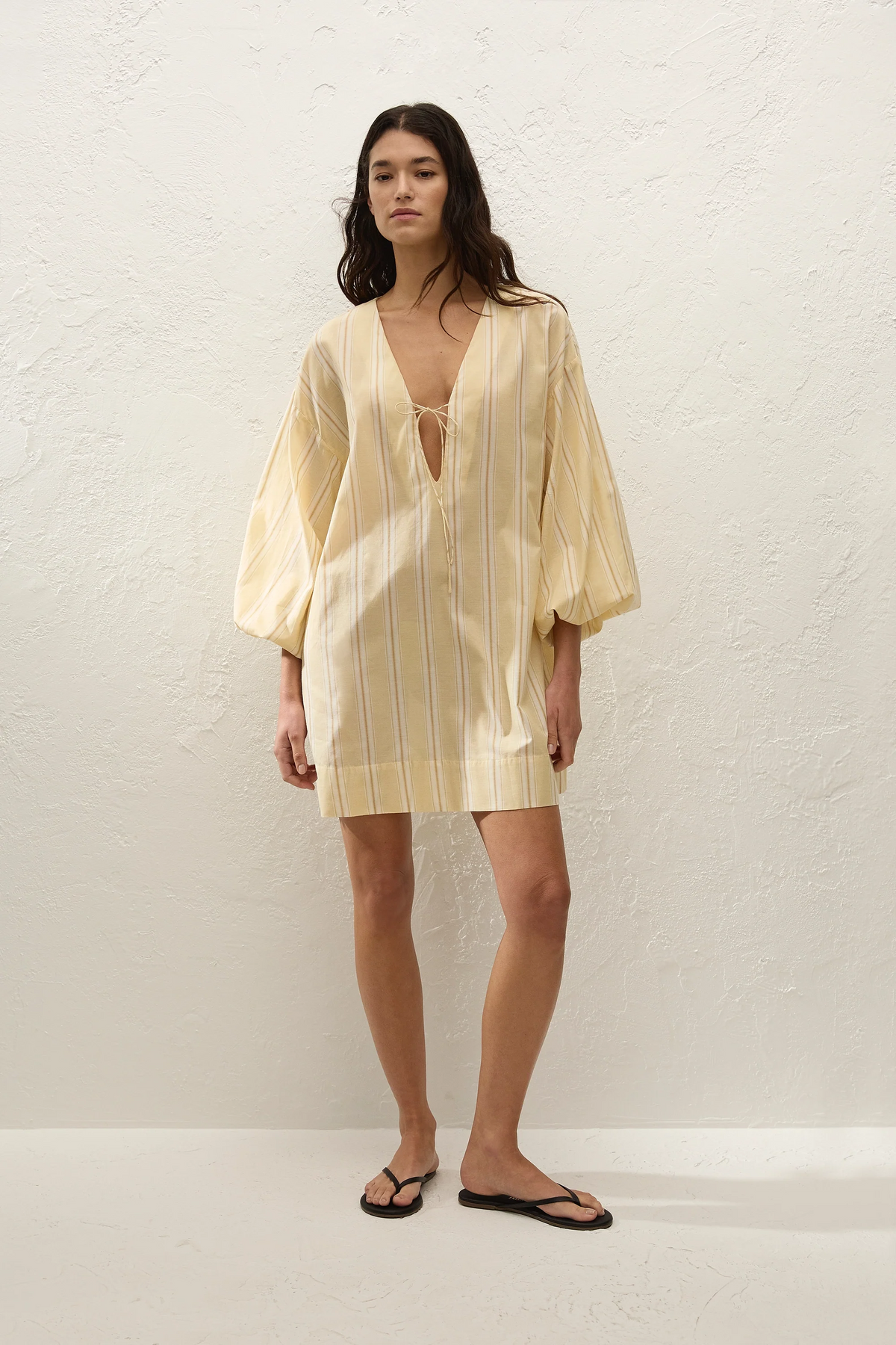 Pia Mini Dress Ombre Stripe Faded Mustard - Final Sale