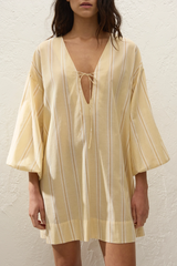 Pia Mini Dress Ombre Stripe Faded Mustard - Final Sale