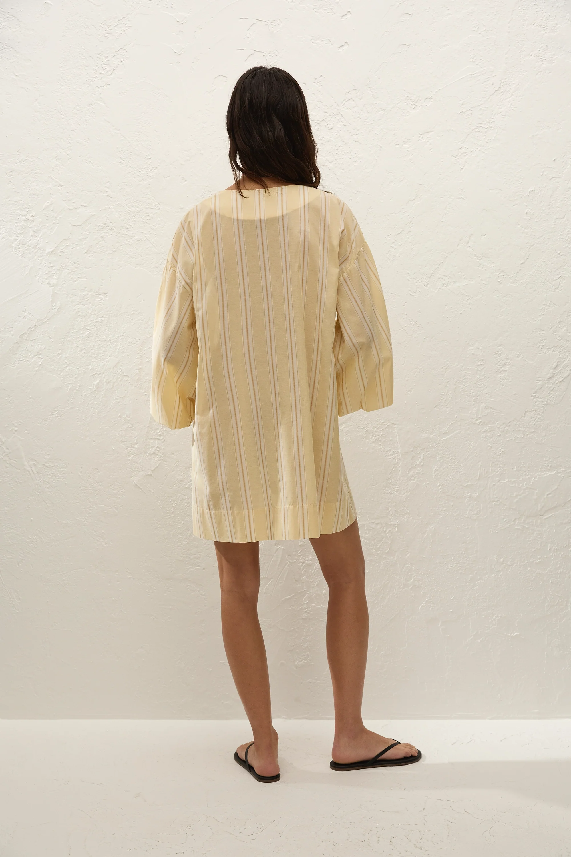 Pia Mini Dress Ombre Stripe Faded Mustard - Final Sale